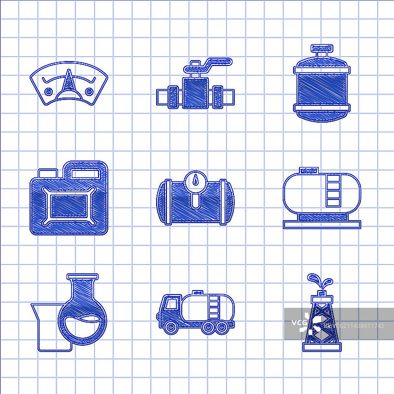 车辆油罐车钻井平台用燃气罐套装图片素材
