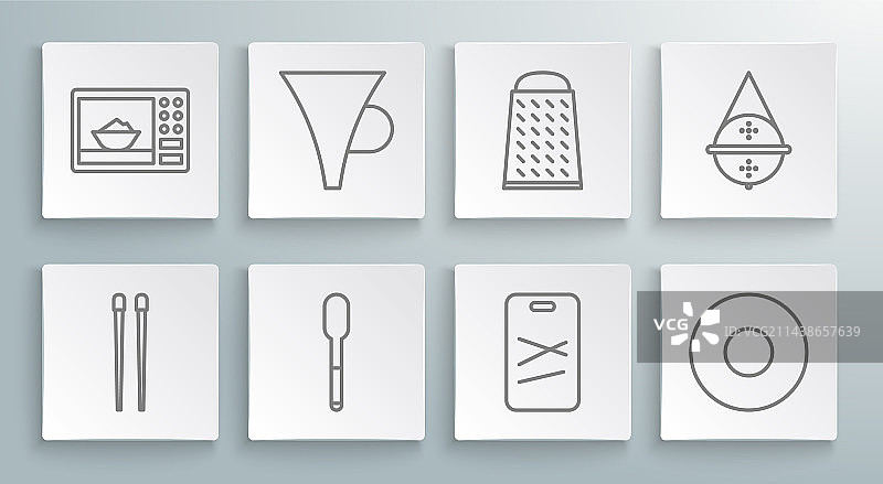 食物筷子漏斗或过滤器勺子线条素材图片素材