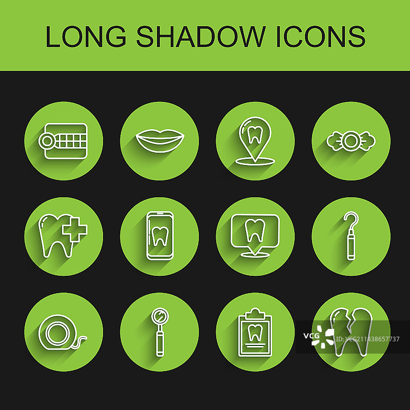 牙线、检查镜和假牙图片素材
