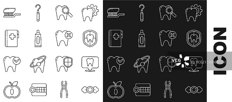 糖果、牙科诊所位置保护线条图片素材