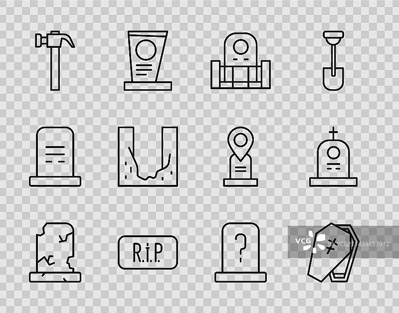 带墓碑、棺材和十字架的旧坟墓图片素材