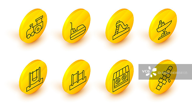 设置线跳房子射击画廊水平图片素材