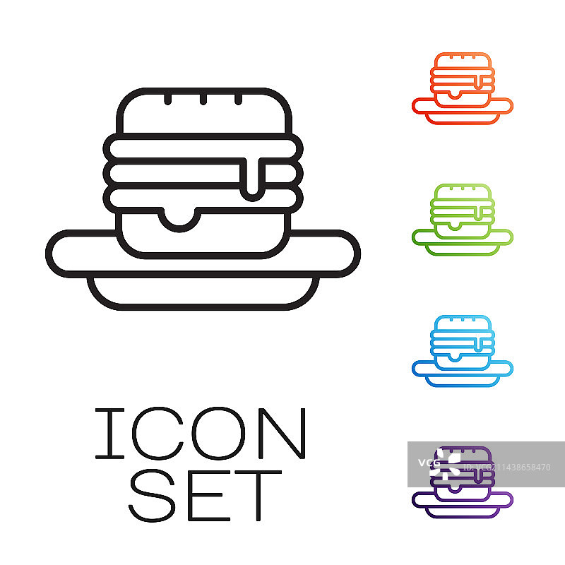 黑色线条垃圾食品图标图片素材