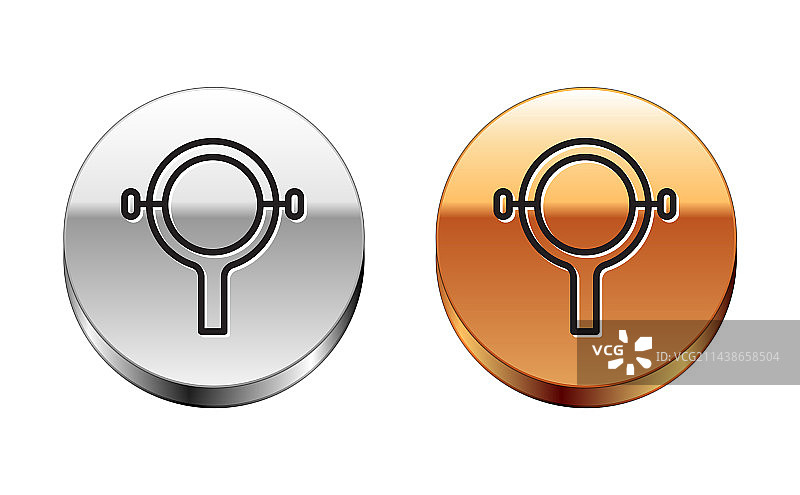 黑色线条滤清器扳手图标（已隔离，白色背景）图片素材