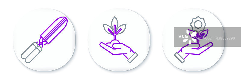 手持鲜花园艺手工线条设计图片素材