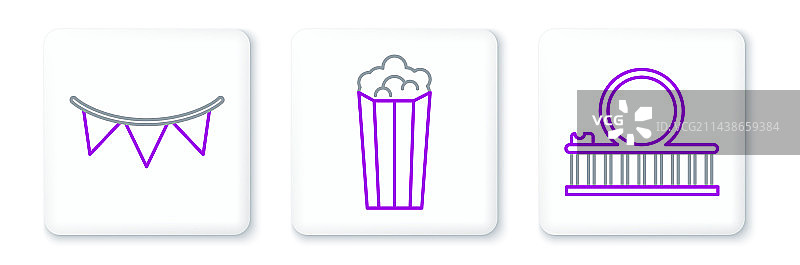 过山车嘉年华彩带线条组合图片素材