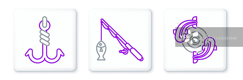 鱼鱼钩鱼竿组合素材图片素材