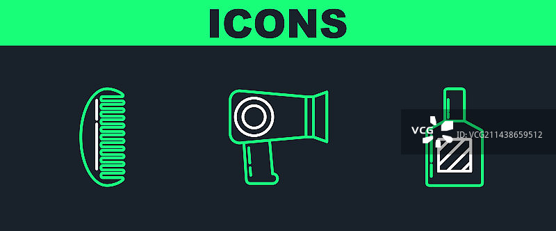 须后水、发刷与吹风机图片素材