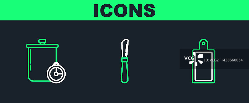 砧板、烹饪锅和厨房秤图片素材