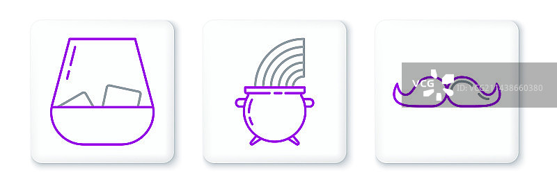 胡子、威士忌酒杯和女巫帽子图片素材