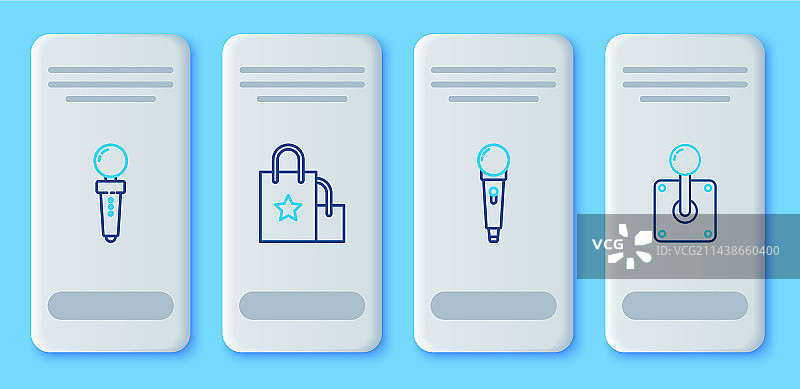 纸质购物袋、麦克风、操纵杆图片素材