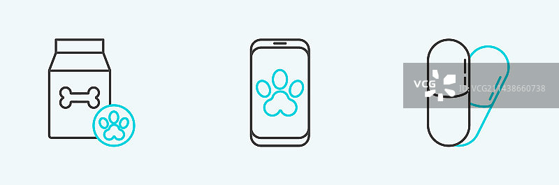 宠物食品袋装狗和药丸图片素材