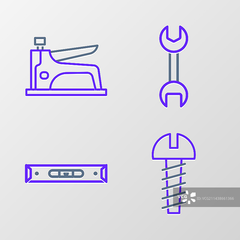 金属螺丝和气泡水平仪图片素材