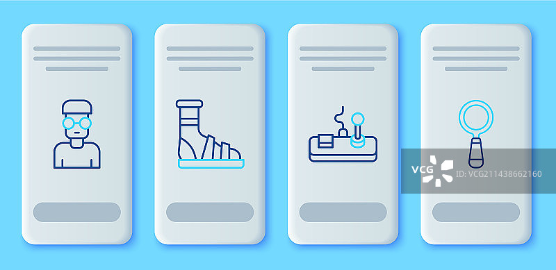 袜子拖鞋游戏手柄线条组合图片素材