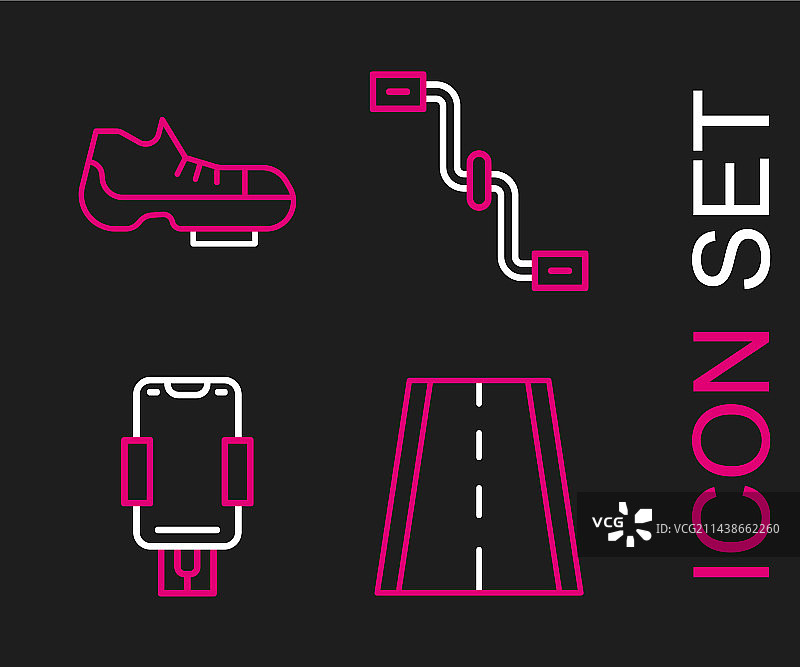 自行车道、手机支架和脚踏板图标图片素材