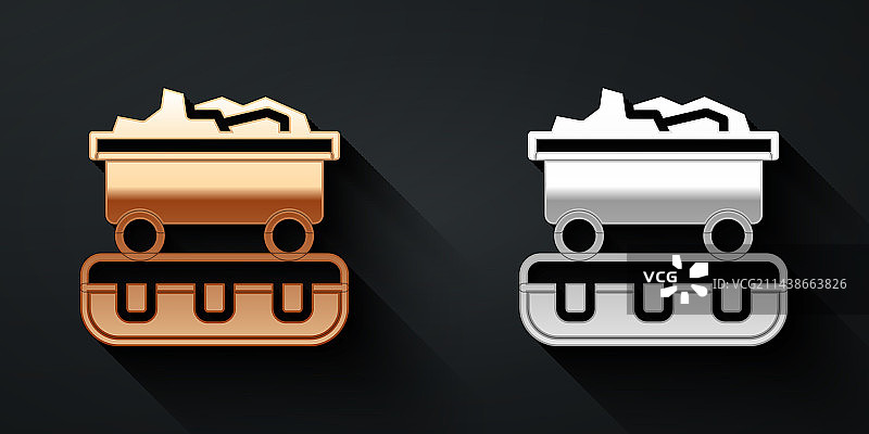 金银运煤火车车厢图标图片素材