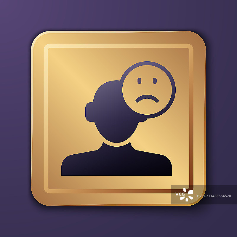 紫色悲伤沮丧的男人心情不好图标图片素材