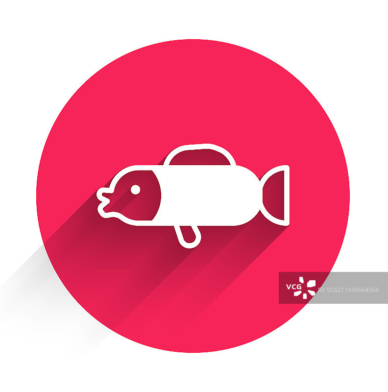 带长阴影的白色河豚鱼图标图片素材