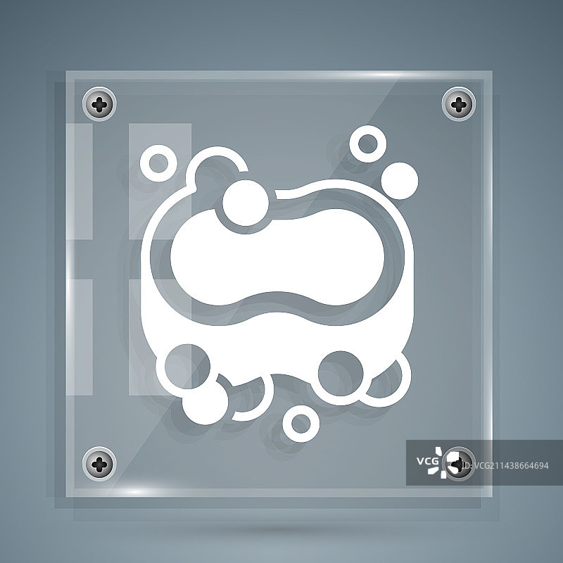 白色肥皂条图标，灰色背景图片素材