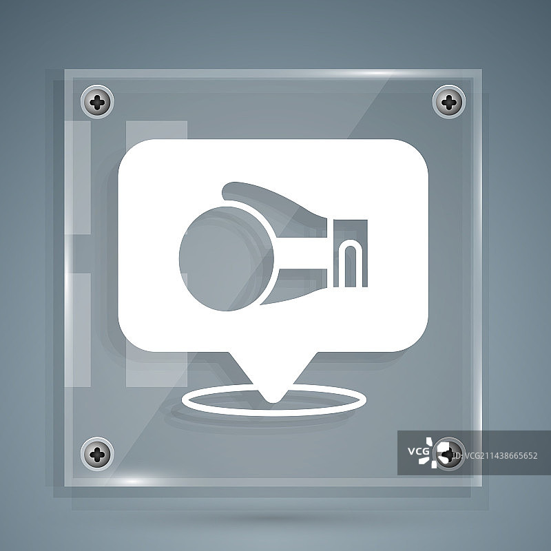 灰色背景上的白色拳击手套图标图片素材