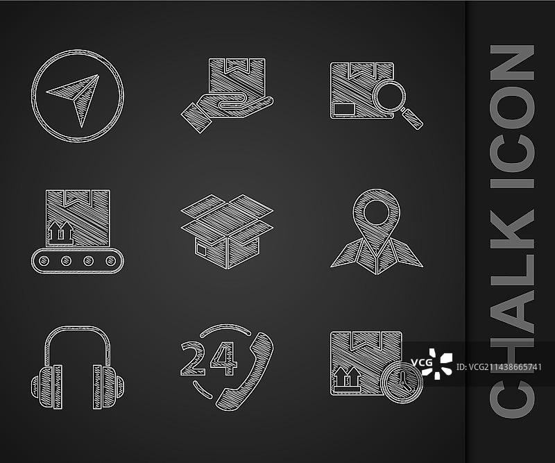 纸箱纸板箱、电话和24小时服务图片素材