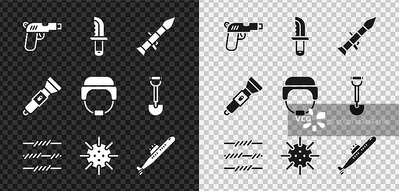 手枪、军刀和火箭发射器图片素材