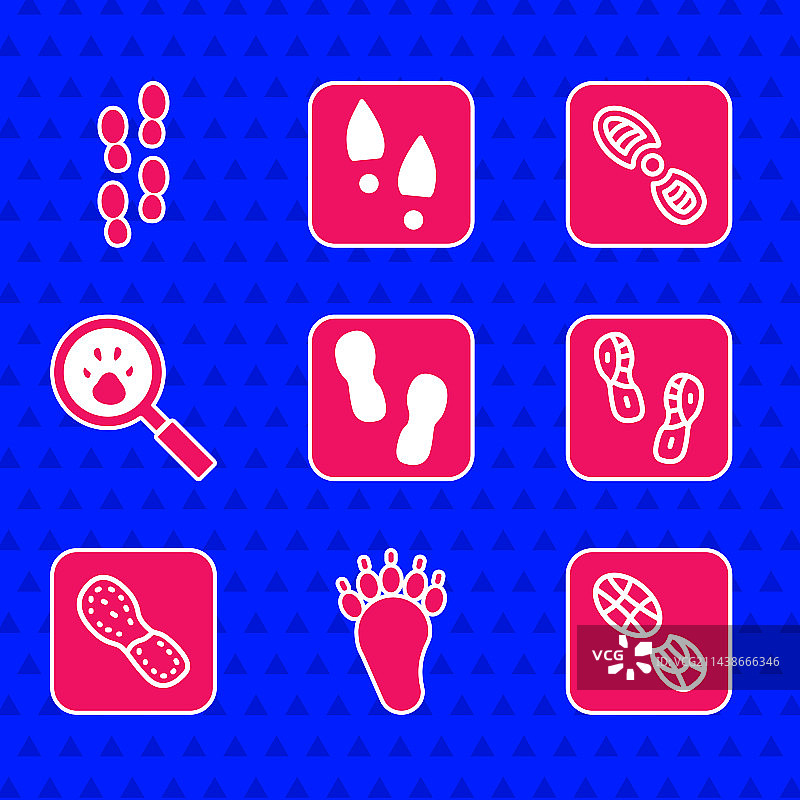 人类脚印鞋子熊掌搜索组合图片素材