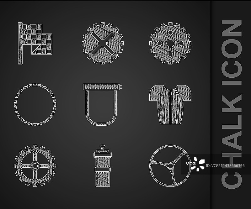 自行车锁、运动水壶和水车套装图片素材