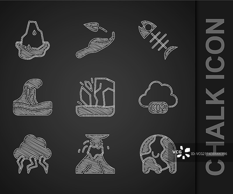 冰川融化火山喷发岩浆图片素材