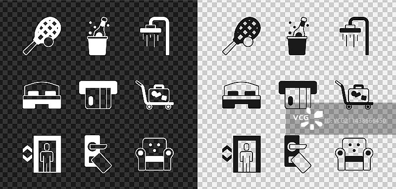 网球拍、网球和香槟酒瓶图片素材