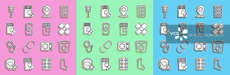 线条吸入器护士帽与十字图片素材