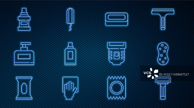 剃须刀套装：剃须刀、海绵、肥皂图片素材