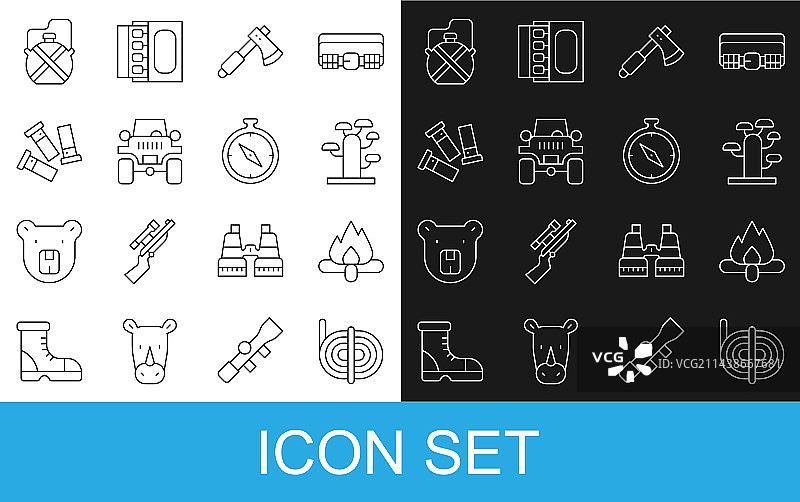 登山绳篝火非洲树图片素材