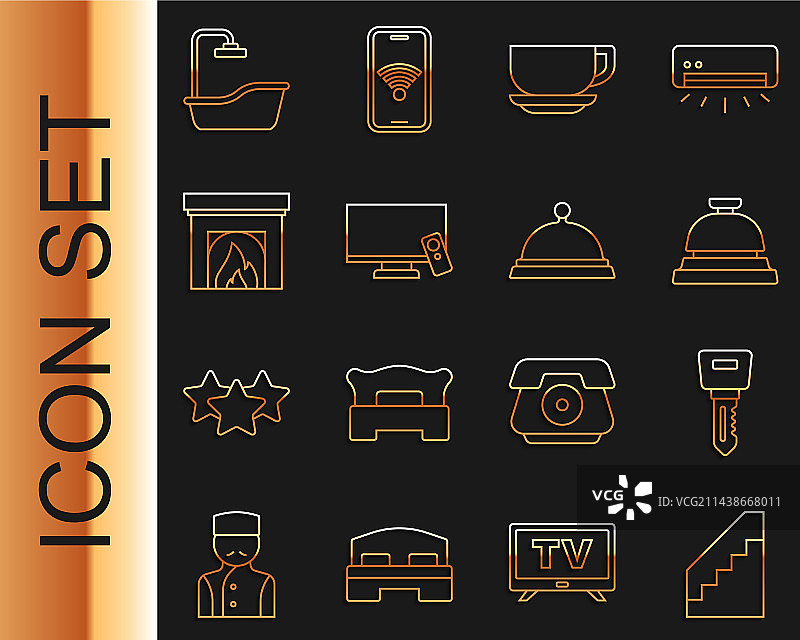 酒店楼梯门锁钥匙服务铃图片素材