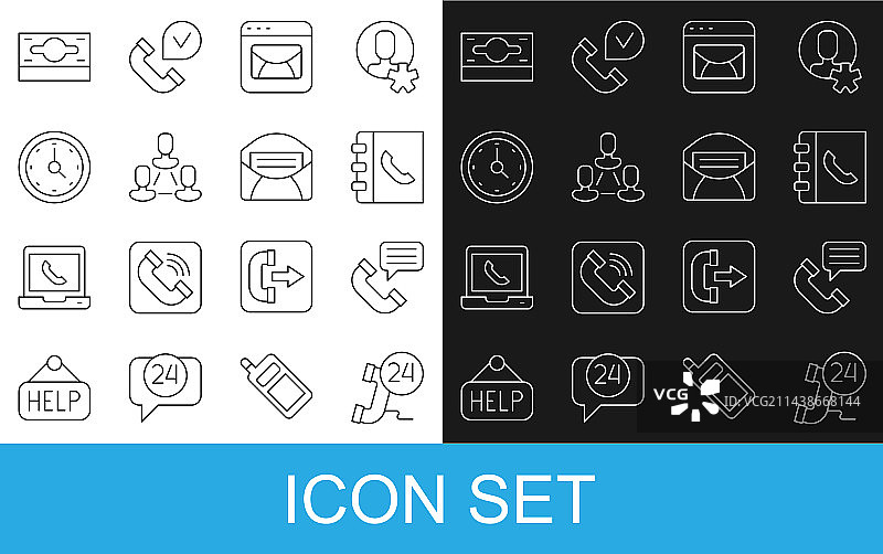 24小时客服电话线条图片素材