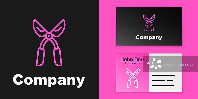 用于修剪的粉色线条手工园艺剪刀图片素材