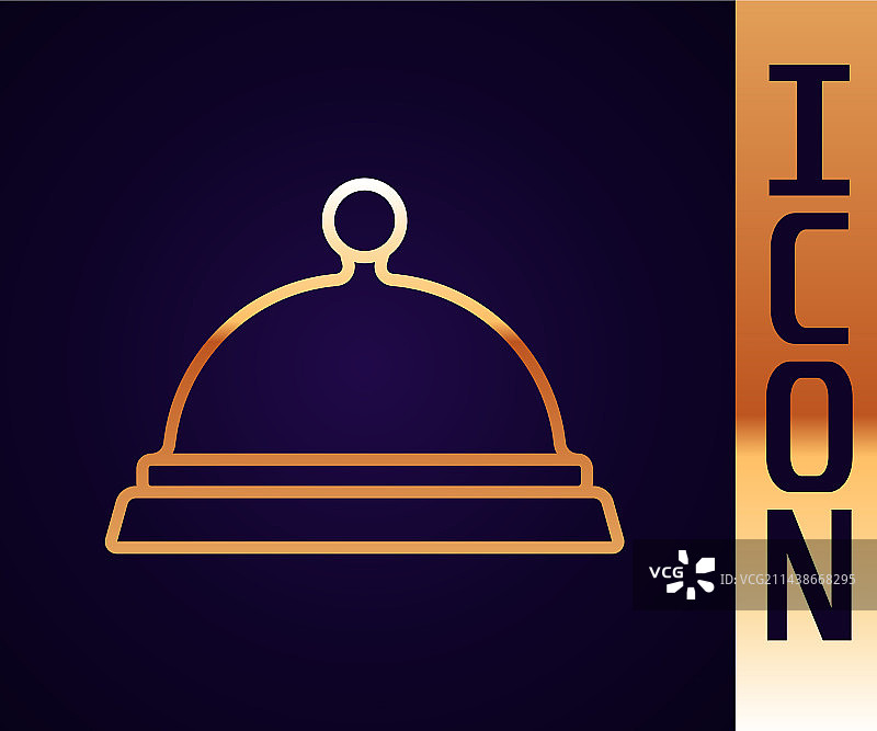 金色线条的托盘食物图标图片素材