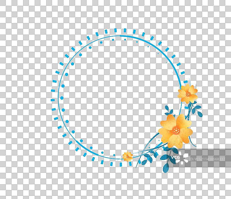 手绘花环花纹植物图像图框图片素材