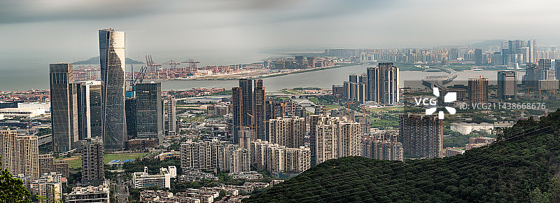 早晨时刻深圳前海自贸区全景图片素材