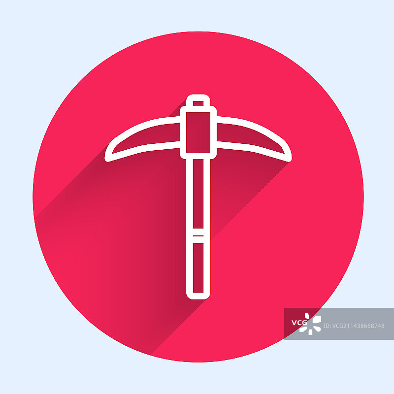 带长阴影的白色镐图标图片素材