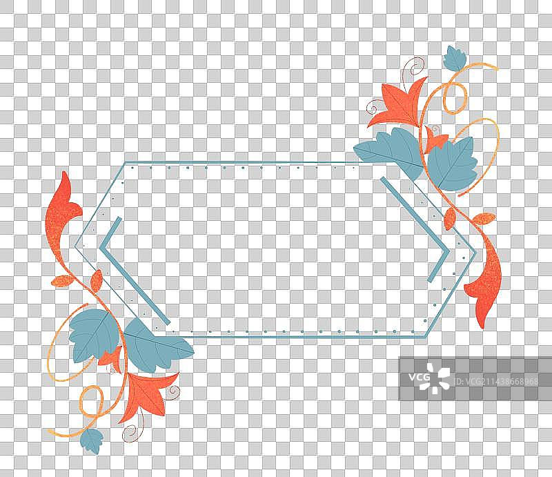 手绘花环花纹植物图像图框图片素材