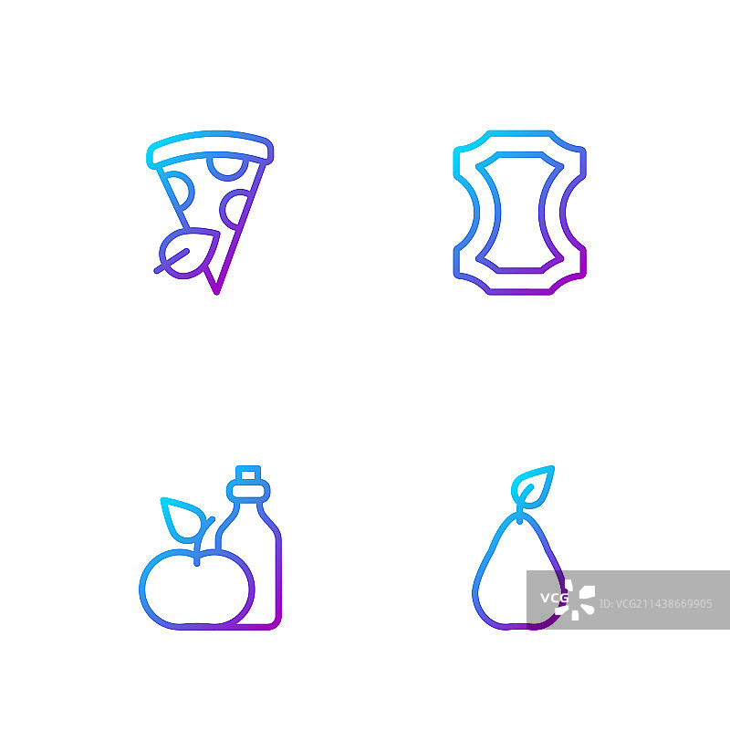 梨、苹果与瓶装苹果醋图片素材