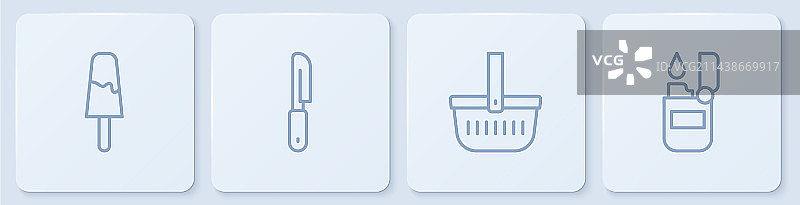 冰淇淋、野餐篮刀具等图片素材