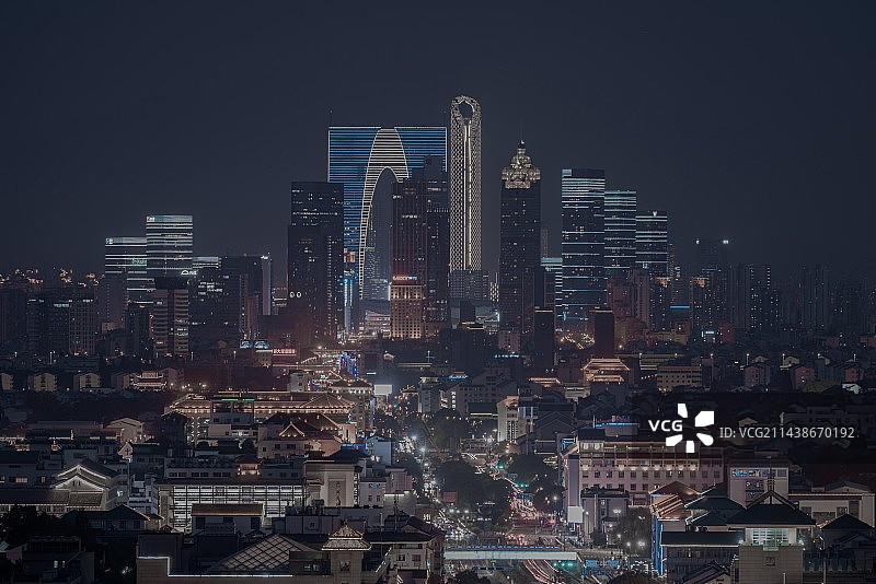 苏州城市建筑夜景风光图片素材