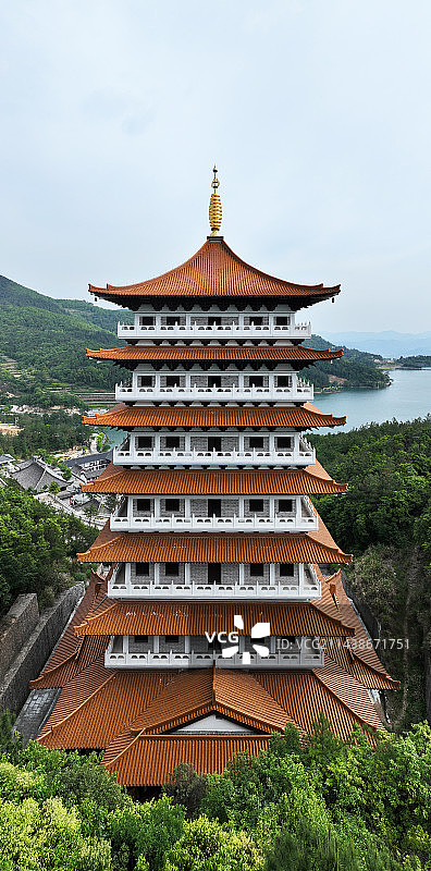 航拍浙江天台桐柏宫图片素材