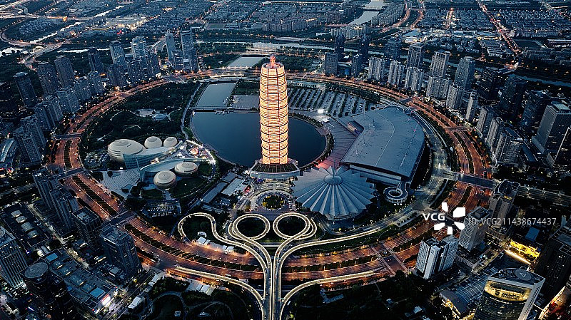 航拍郑州CBD图片素材