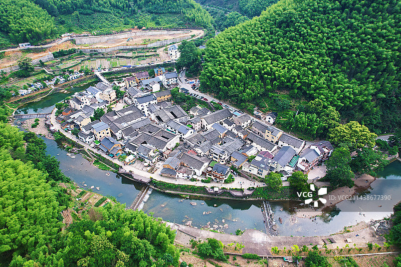 桐庐县石舍村全景图片素材