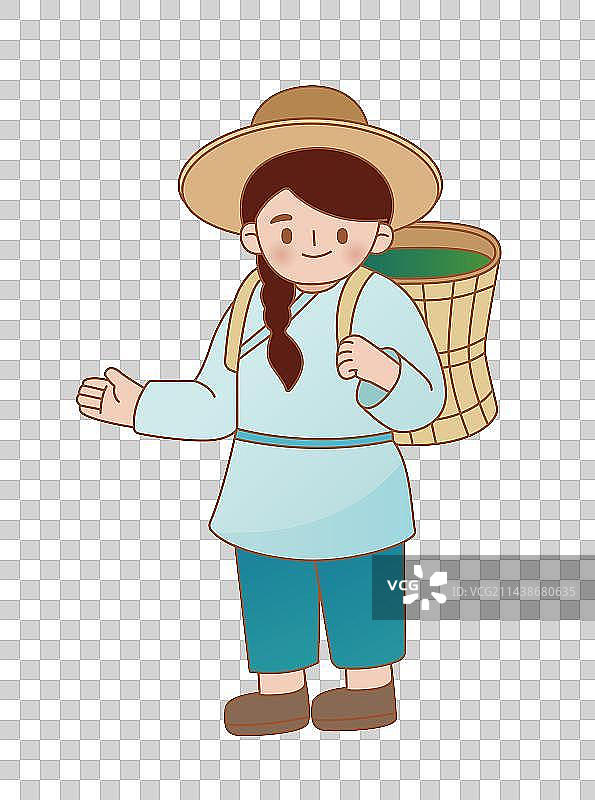 杭州茶山美丽的采茶女图片素材