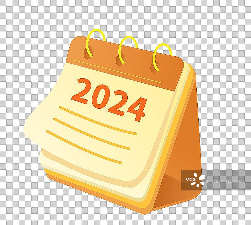 2024年龙年单个物件日历台历时间日期图片素材