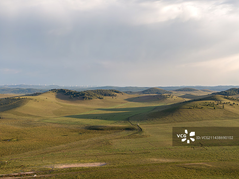 乌兰布统草原秋季风光航拍图片素材